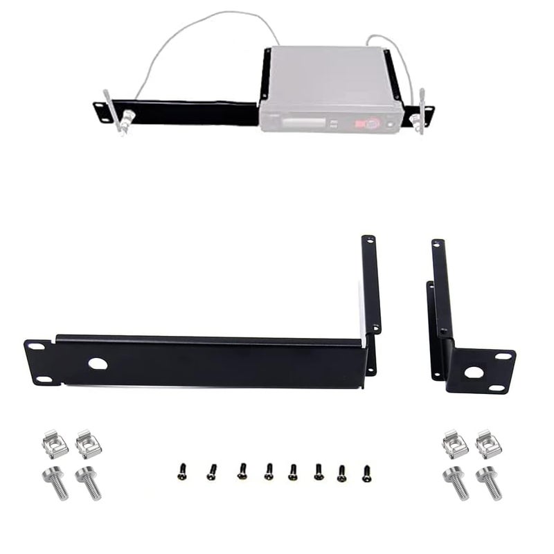 RhymKawa Antenna Distributor Bracket Hardware Kit for Mounting Shuer SLX4 SLXD4 Wireless Microphone Single Receiver on 19'' Audio Rack Case (for 1 Receiver) - Image 1
